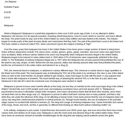 Why Should Marijuana Be Legalized? Argumentative Essay Example
